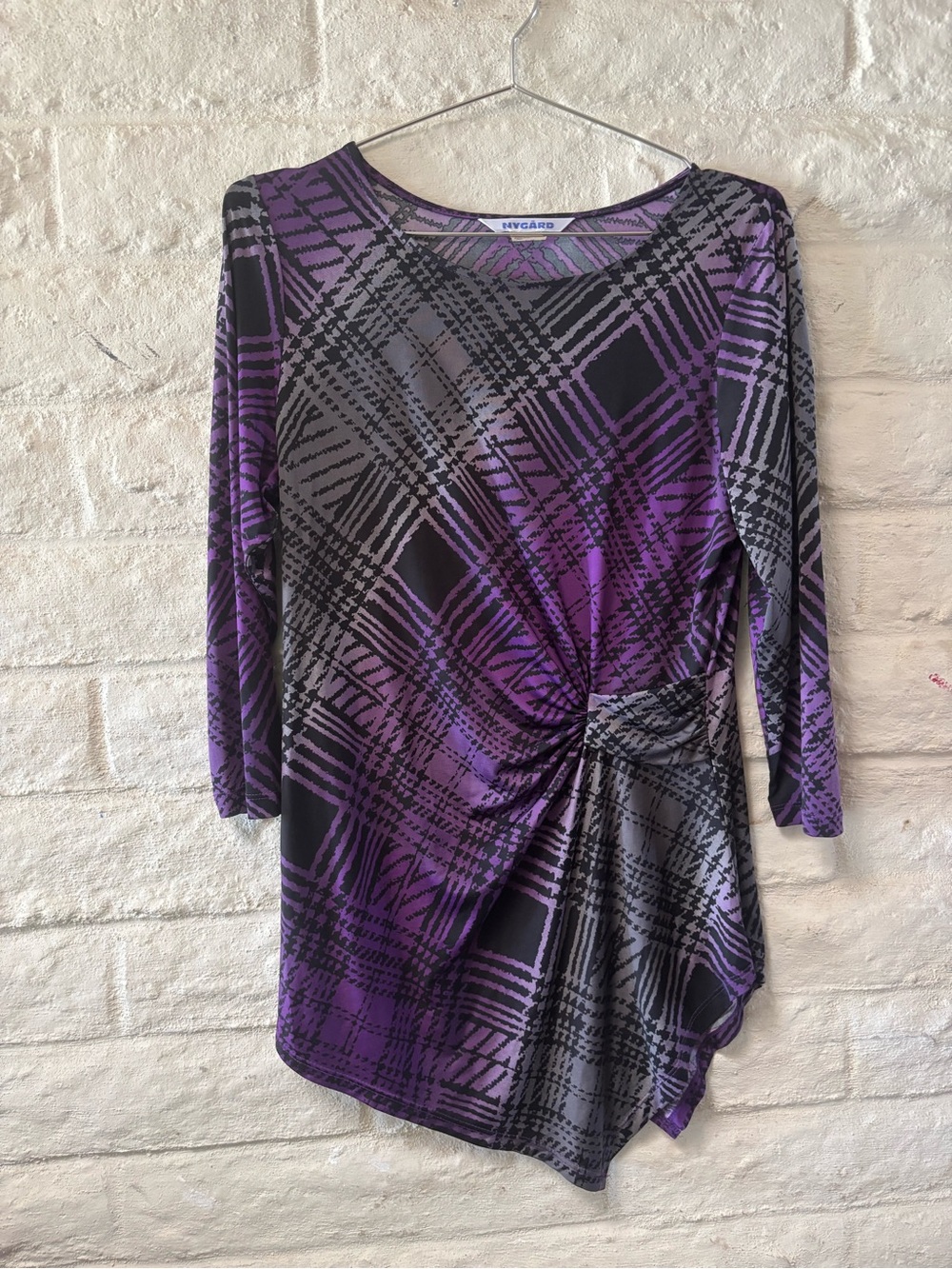 Nygard 1990s Plaid Stretchy Blouse-PS